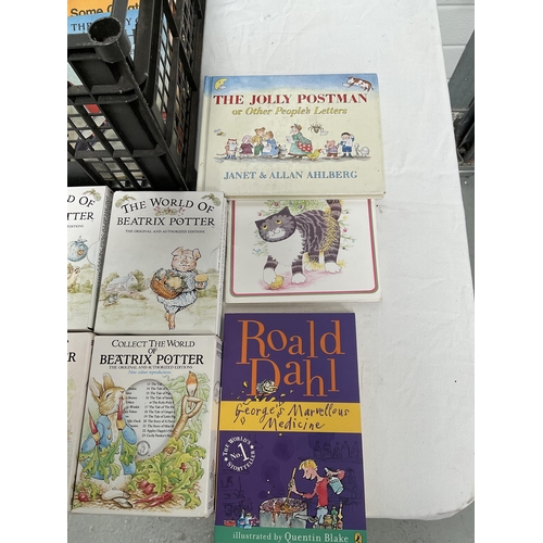 17 - CRATE OF CHILDRENS BOOKS TO INCLUDE VINTAGE LADYBIRD AND BEARTRIX POTTER BOXED SET