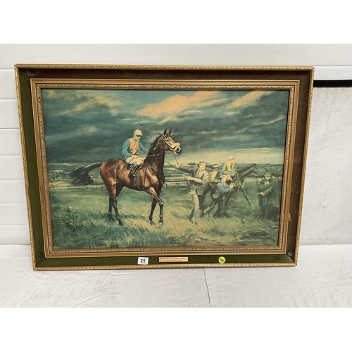 25 - VINTAGE FRAMED PRINT PERSIAN WAR 'THE TRIPLE CHAMPION' BY ANGELA DOUGLASS CONNER HORSE RACING PRINT ... 