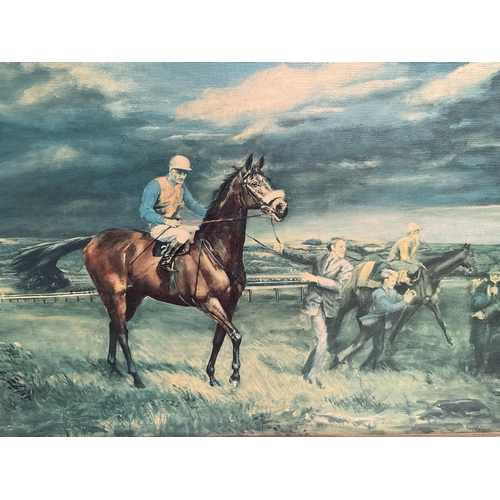 25 - VINTAGE FRAMED PRINT PERSIAN WAR 'THE TRIPLE CHAMPION' BY ANGELA DOUGLASS CONNER HORSE RACING PRINT ... 