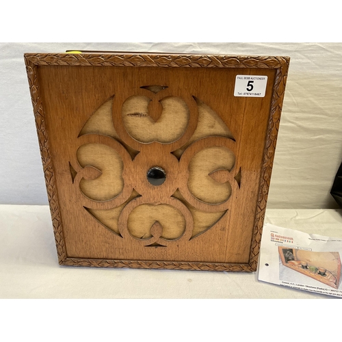 5 - VINTAGE OAK CASED RADIO WITH PLAQUE THE SILVERTONE MADE BY A C COSSOR LTD - H 13