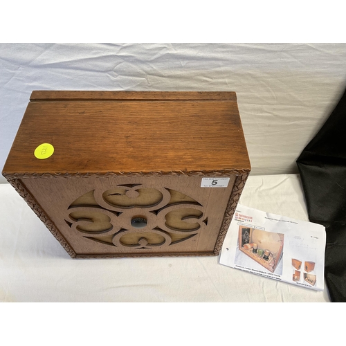 5 - VINTAGE OAK CASED RADIO WITH PLAQUE THE SILVERTONE MADE BY A C COSSOR LTD - H 13