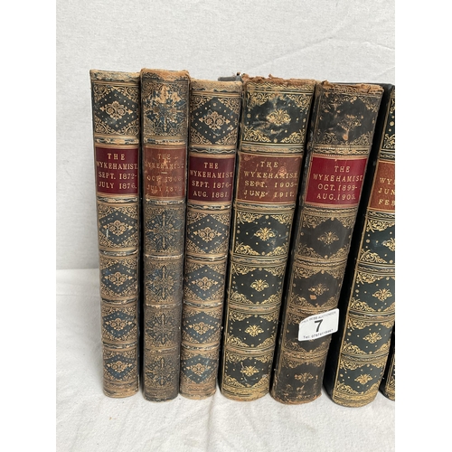 7 - 7 THE WYKEHAMIST VOLUMES DATES RANGING FROM 1866-1926