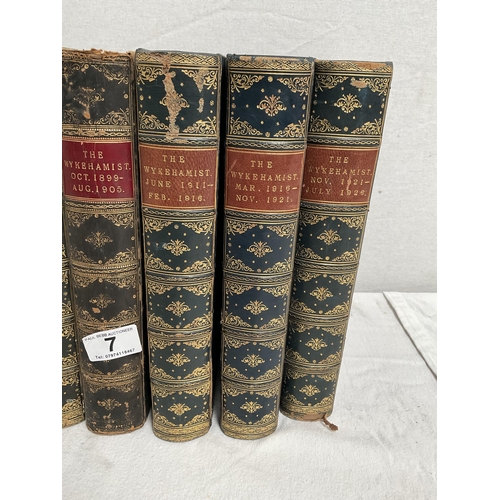 7 - 7 THE WYKEHAMIST VOLUMES DATES RANGING FROM 1866-1926