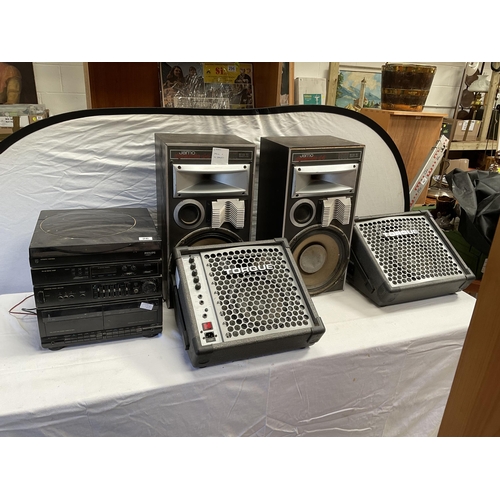 26 - PHILLIPS HI FI SYSTEM 2 JAMOO DYNAMIC D4 SPEAKERS AND A TORQUE TSM70P AMPLIFIER AND SPEAKER