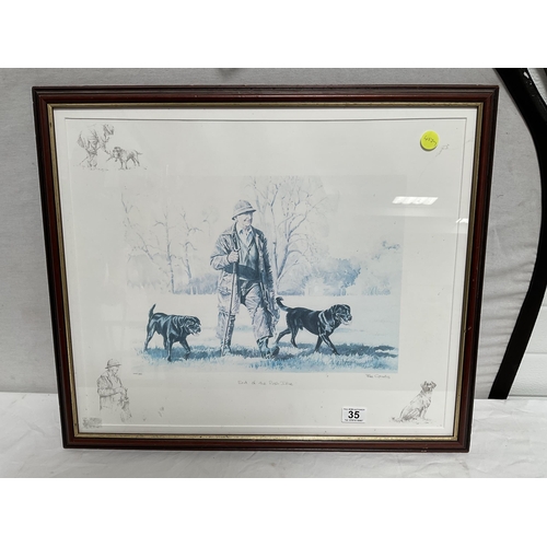 35 - LIMITED EDITION ROSS GOODEY FRAMED HUNTING SCENE PRINT ENTITLED 