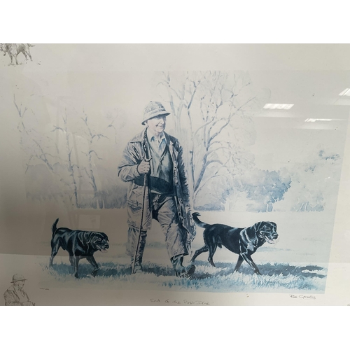 35 - LIMITED EDITION ROSS GOODEY FRAMED HUNTING SCENE PRINT ENTITLED 