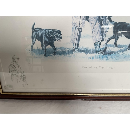 35 - LIMITED EDITION ROSS GOODEY FRAMED HUNTING SCENE PRINT ENTITLED 