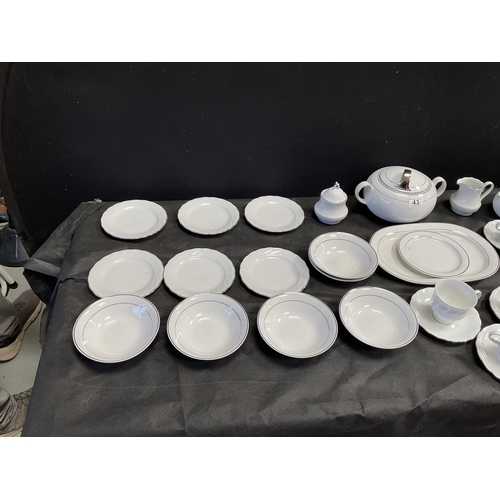 43 - GERMAN CHINA DINNER SERVICE - APPROX 40 PIECES