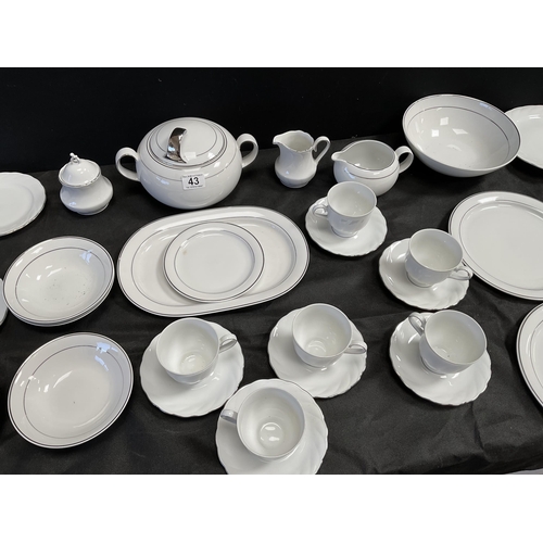 43 - GERMAN CHINA DINNER SERVICE - APPROX 40 PIECES