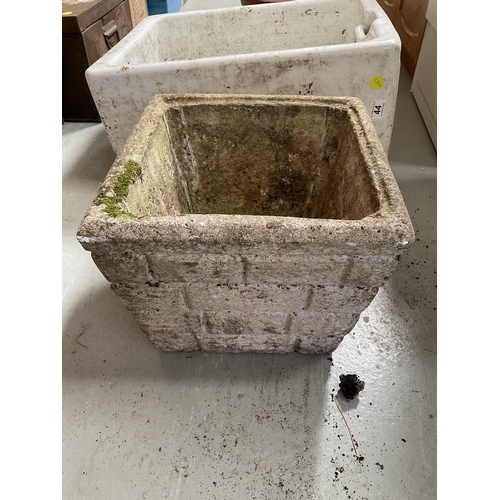 44 - VINTAGE BELFAST SINK, CHIMNEY COWELS, PLANTERS ETC