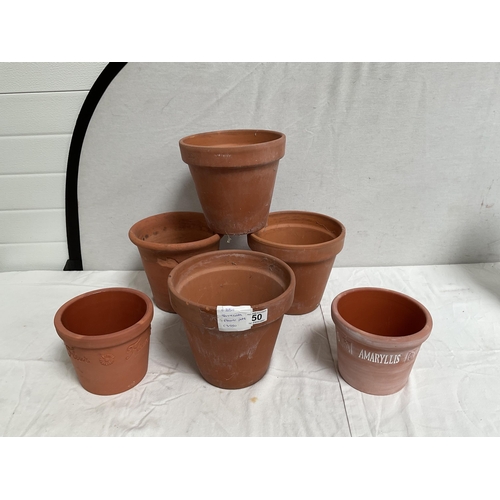 50 - QTY OF VINTAGE TERRACOTTA FLOWER POTS