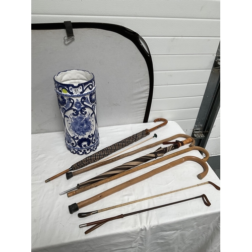 51 - BLUE AND WHITE CHINA STICK STAND A/F H18