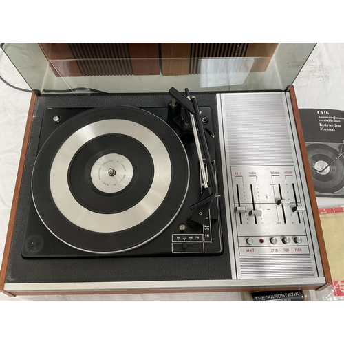 52 - VINTAGE ITTKB TWELVE-FIFTY STEREO MODEL NUMBER KA1250 RECORD PLAYER AND SPEAKERS COMPLETE WITH INSTR... 