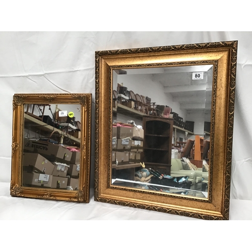 80 - 2 REPRODUCTION GILT FRAMED WALL MIRRORS
22