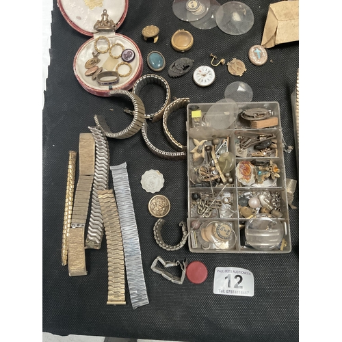 12 - BUCKET OF WATCH PARTS ETC