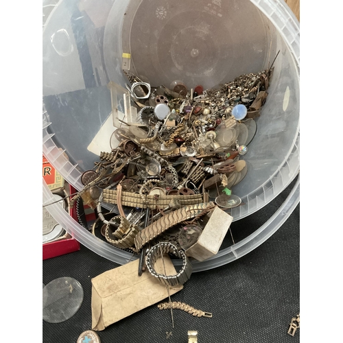 12 - BUCKET OF WATCH PARTS ETC