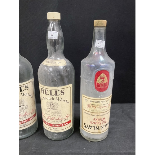 13 - 4 VINTAGE WHISKY BOTTLES - TALLEST 20