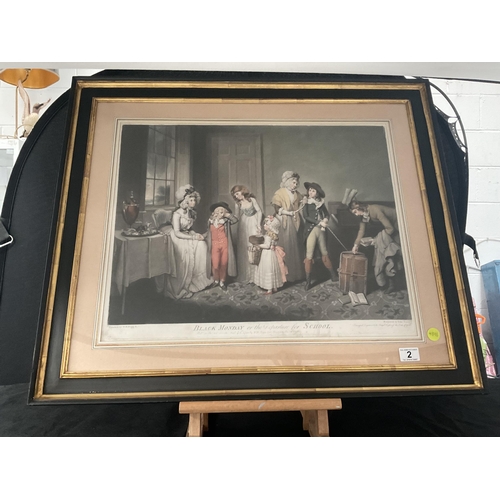 2 - VICTORIAN FRAMED ENGRAVING BY JOHN JONES ENTITLED BLACK DAY THE DEPARTURE FOR SCHOOL 28