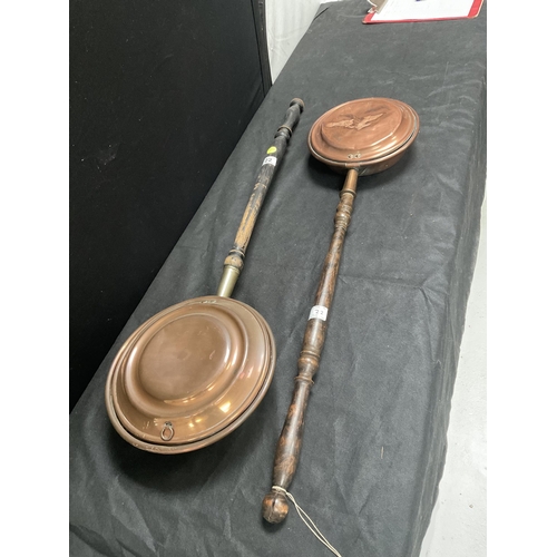 22 - 2 VICTORIAN COPPER WARMING PANS