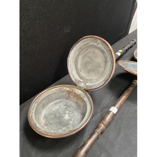 22 - 2 VICTORIAN COPPER WARMING PANS