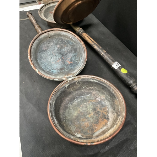 22 - 2 VICTORIAN COPPER WARMING PANS