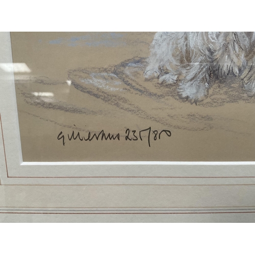 3 - GILT FRAMED LIMITED EDITION PRINT  ENTITLED WESTIE SITTING NO 235/850 SIGNED GILL EVANS 15