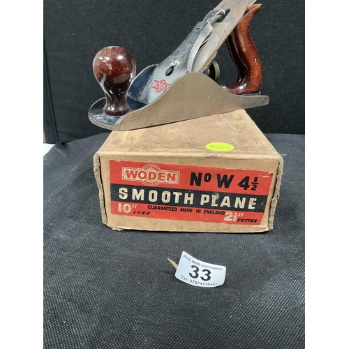 33 - WODEN NO 4.5 SMOOTHING PLANE IN ORIGINAL BOX