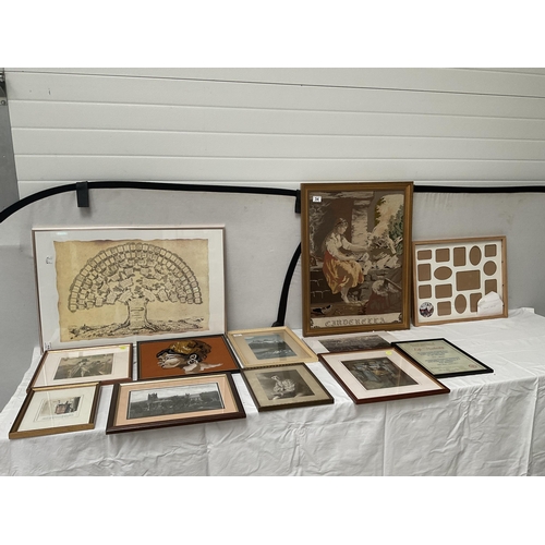 34 - QTY OF PICTURES, TAPESTRY AND PICTURE FRAMES