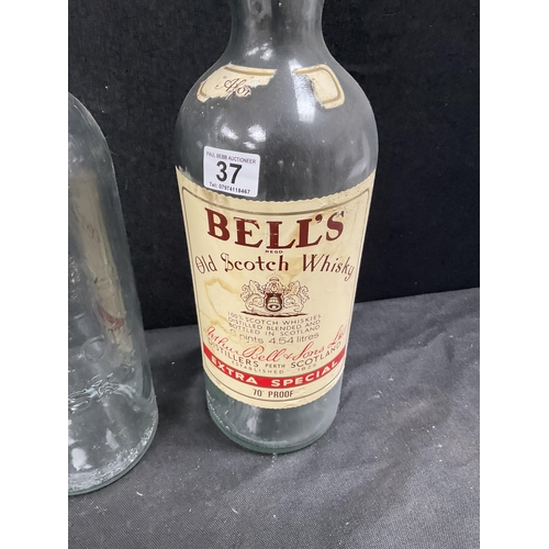 37 - 3 VINTAGE BELLS WHISKY BOTTLES H20