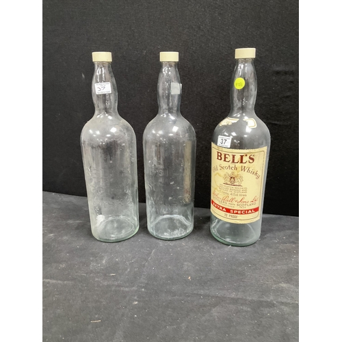 37 - 3 VINTAGE BELLS WHISKY BOTTLES H20