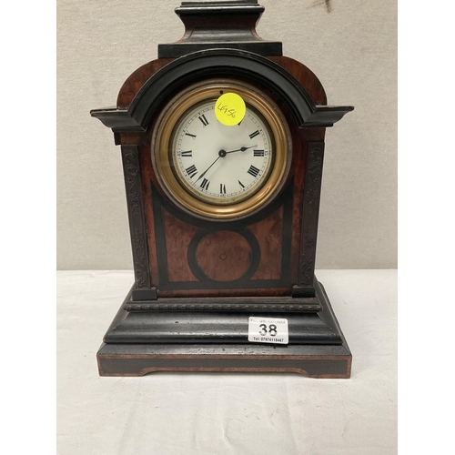 38 - EDWARDIAN CASED MANTLE CLOCK A/F H13