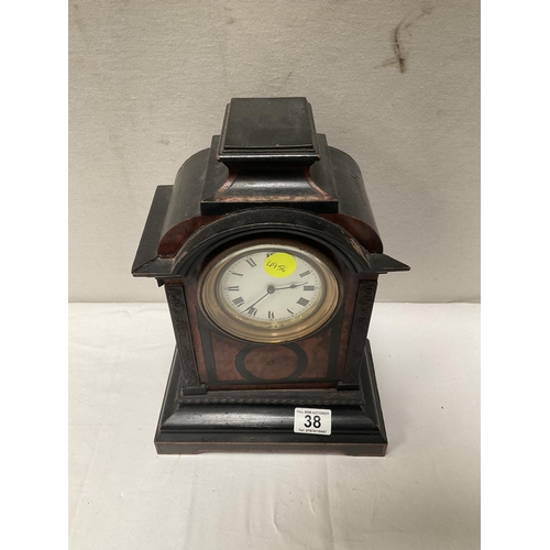 38 - EDWARDIAN CASED MANTLE CLOCK A/F H13