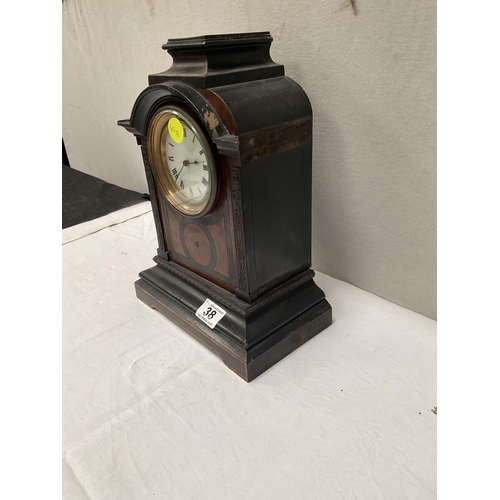 38 - EDWARDIAN CASED MANTLE CLOCK A/F H13