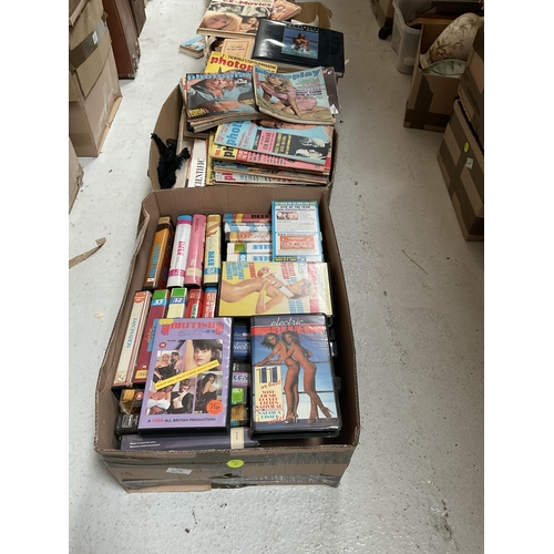 42 - 3 BOXES OF VINTAGE PHOTOGRAPHY MAGAZINES AND VINTAGE CALENDARS INCLUDING MAYFAIR, MARLBOROUGH