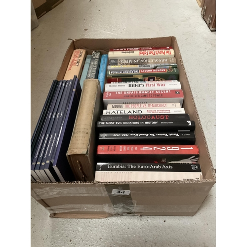 44 - BOX OF BOOKS TO INCLUDE HITLER ETC