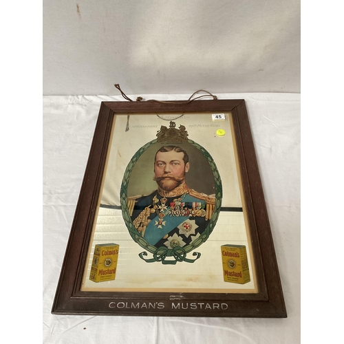 45 - VINTAGE COLMANS MUSTARD FRAMED PICTORIAL MIRROR 10