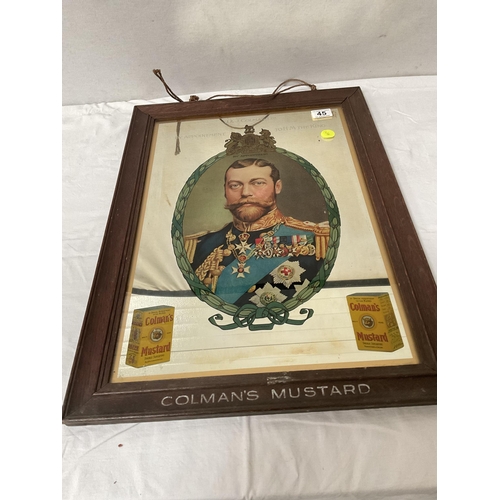 45 - VINTAGE COLMANS MUSTARD FRAMED PICTORIAL MIRROR 10