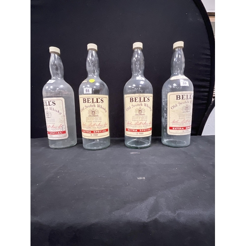 55 - 4 VINTAGE BELLS WHISKY BOTTLES H20