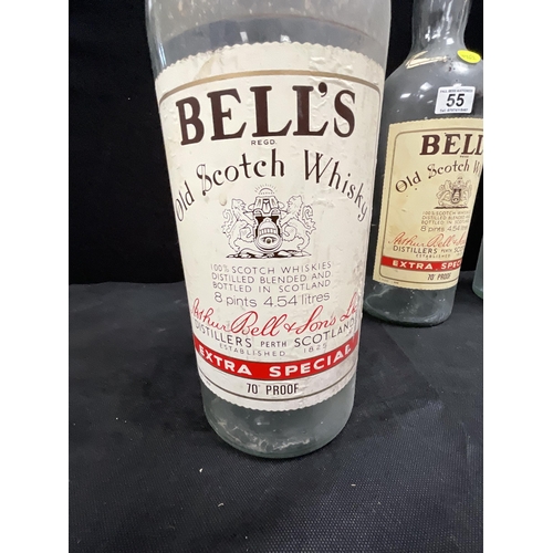 55 - 4 VINTAGE BELLS WHISKY BOTTLES H20