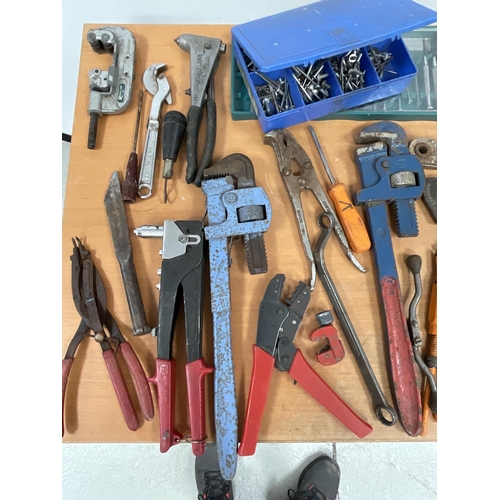 70 - BOX OF TOOLS ETC