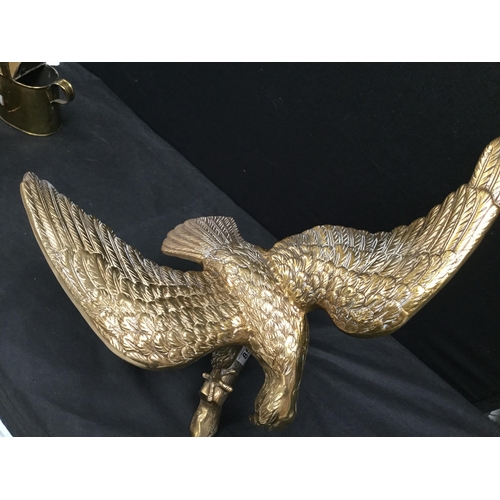 85 - LARGE BRASS EAGLE ON BRANCH H19