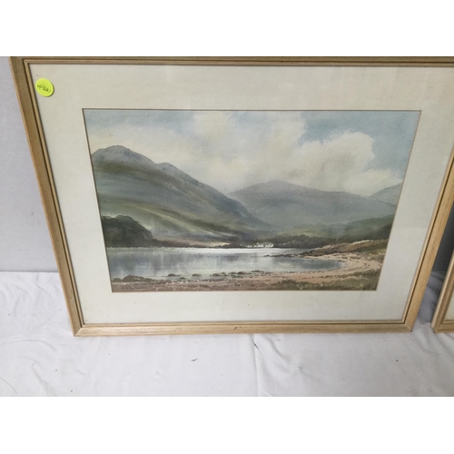 87 - FRAMED WATERCOLOUR SIGNED DUNCAN RUSSELL 1982  (WATERFALL) AND A FRAMED WATERCOLOUR SIGNED KEITH BUR... 