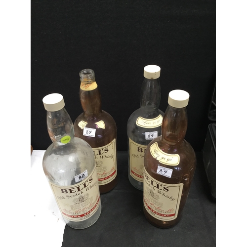 89 - 4 VINTAGE BELLS WHISKY BOTTLES H20