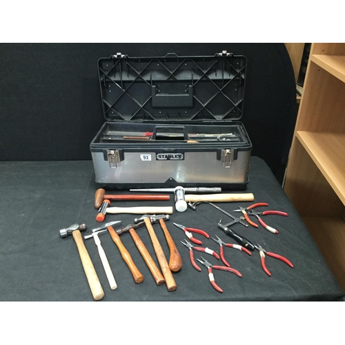 93 - METAL TOOL BOX AND TOOLS