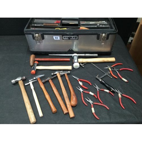 93 - METAL TOOL BOX AND TOOLS