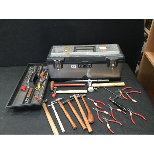 93 - METAL TOOL BOX AND TOOLS