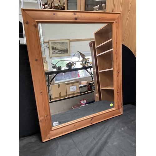 108 - CHUNKY PINE FRAMED WALL MIRROR 37