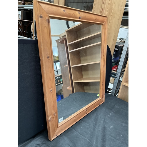 108 - CHUNKY PINE FRAMED WALL MIRROR 37