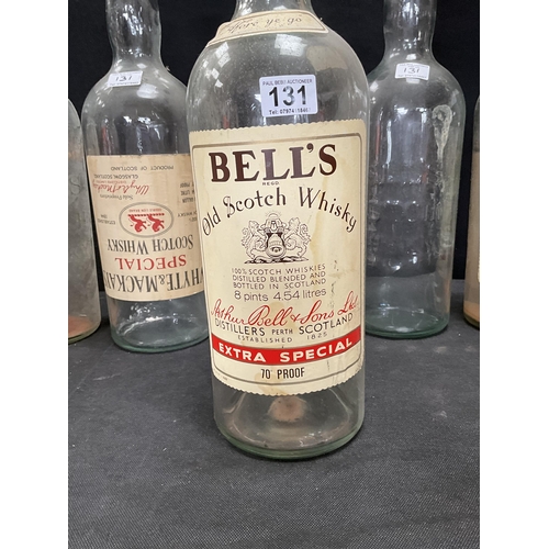 131 - 6 VINTAGE BELLS WHISKY BOTTLES H20