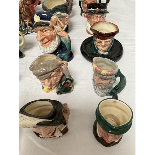 151 - LARGE COLLECTION OF MINIATURE ROYAL DOULTON TOBY JUGS - APPROX 32